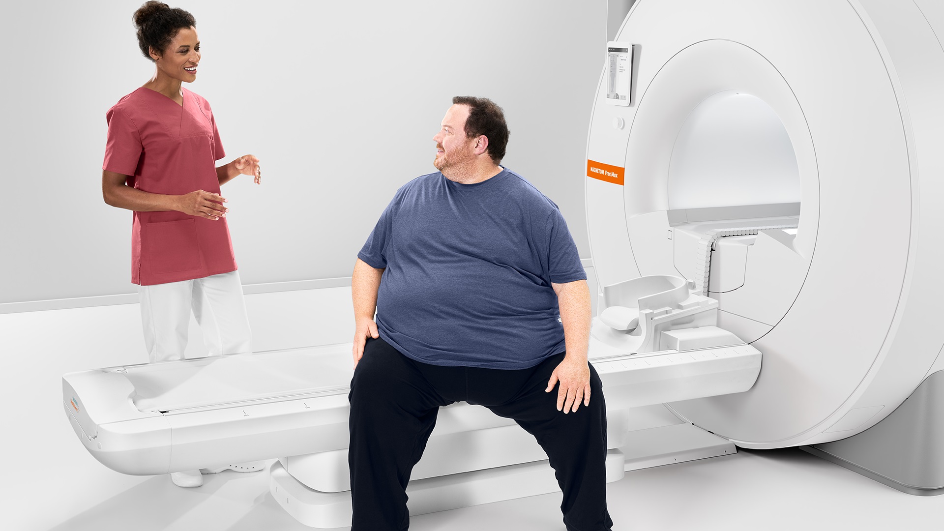 Patient preparing for an MRI scan